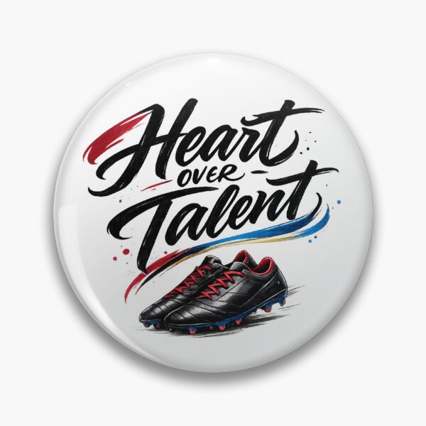 Item preview, Heart Over Talent Soccer Brush Typography designed and sold by NovaMoodCo.