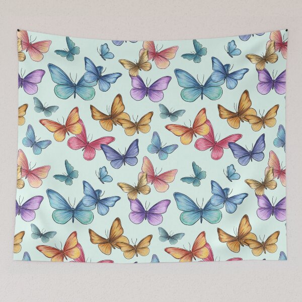 Item preview, Colorful butterflies, delicate colors, summer mood, butterfly pattern, designed and sold by ArtbySvetik.