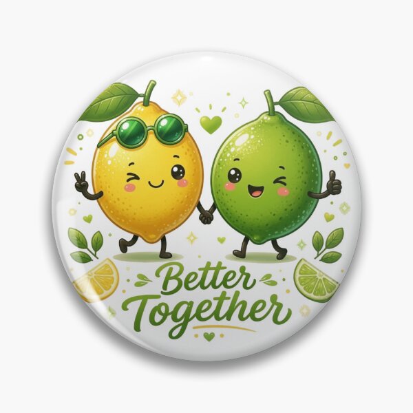 Item preview, "Better Together Lemon and Lime Cute Cartoon Friends" designed and sold by katiecorners.
