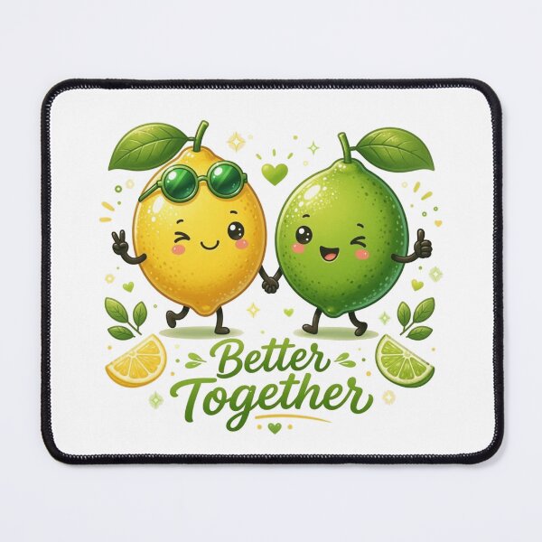 Item preview, "Better Together Lemon and Lime Cute Cartoon Friends" designed and sold by katiecorners.