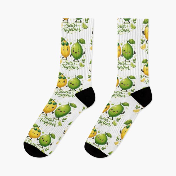 Item preview, "Better Together Lemon and Lime Cute Cartoon Friends" designed and sold by katiecorners.