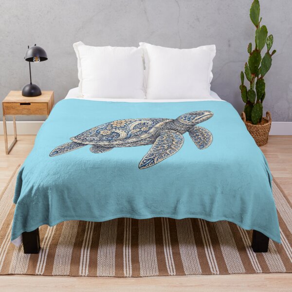 Item preview, Elegant Sea Turtle Swimming | Ocean Floral Art designed and sold by Zaru Zentangle Studio.