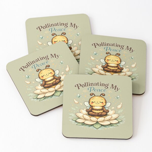 Item preview, Pollinating My Peace Cute Meditating Bee Retro Vintage SVG  Mindfulness Bee T-Shirt  Floral Zen Bee Illustration designed and sold by  MAD's Recreation Studio.