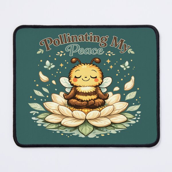 Item preview, Pollinating My Peace Cute Meditating Bee Retro Vintage SVG Mindfulness Bee T-Shirt Floral Zen Bee Illustration designed and sold by MAD's Recreation Studio.