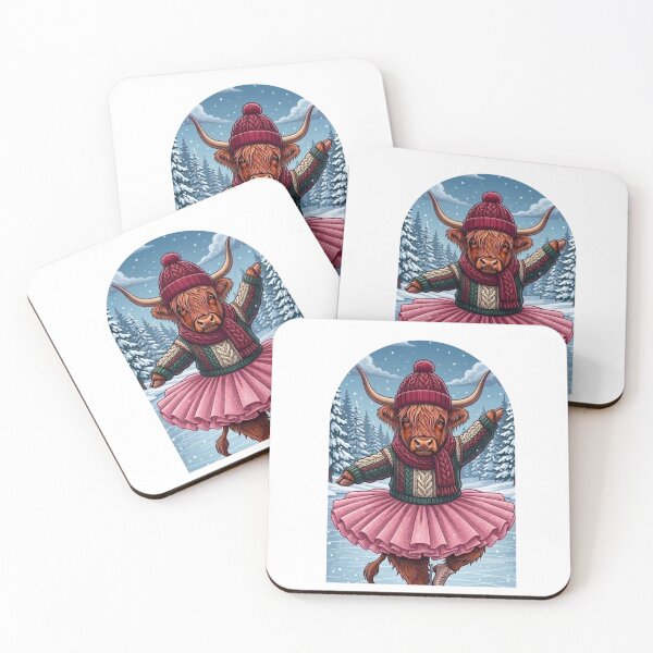 Item preview, Ice Skating Highland Cow - Pink Tutu Winter Figure Skating Funny Christmas designed and sold by Neurospicy Trolls.