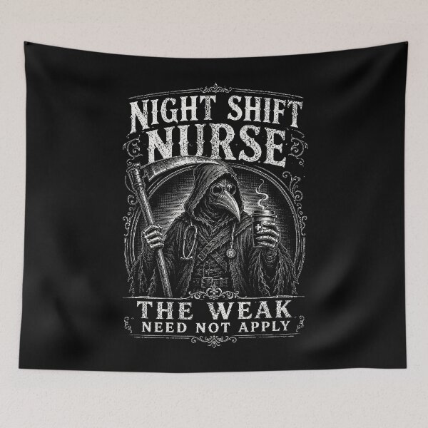 Item preview, Night Shift Nurse Plague Doctor Survival Humor designed and sold by Victor Shadehorn.