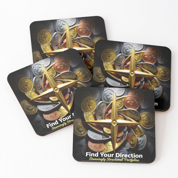 Item preview, Find Your Direction Wealth Compass Poster: Golden Portfolio Currency Canvas designed and sold by Creative-RE.