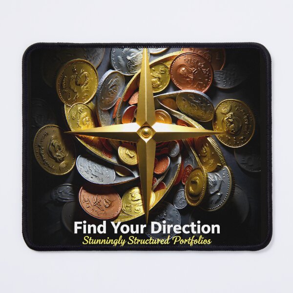 Item preview, Find Your Direction Wealth Compass Poster: Golden Portfolio Currency Canvas designed and sold by Creative-RE.