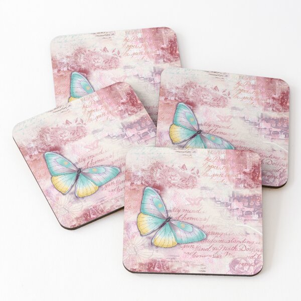 Item preview, Dreamy Butterfly Mixed Media Art with Vintage Floral Background designed and sold by Christine Clayton.