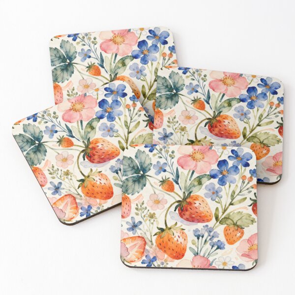 Item preview, Wild Strawberries Watercolor designed and sold by AOCollections.