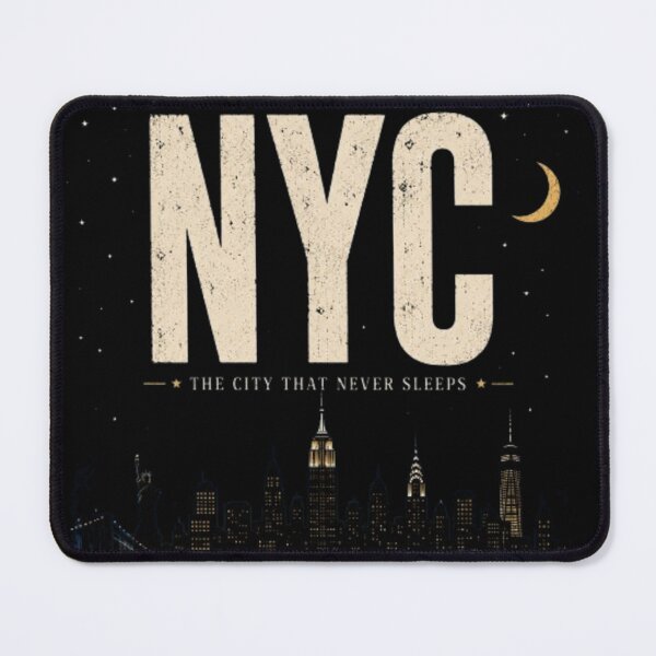 Item preview, NYC After Dark Skyline | New York City Vintage Night Skyline | City That Never Sleeps Sticker & T-Shirt designed and sold by TulipsArtDesigns .