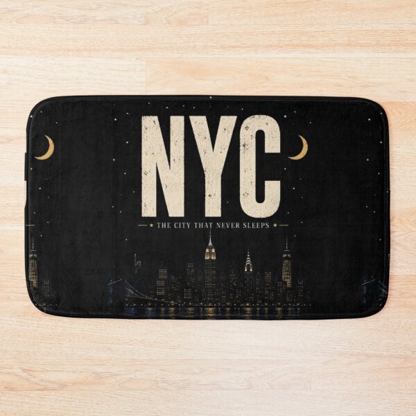 Item preview, NYC After Dark Skyline | New York City Vintage Night Skyline | City That Never Sleeps Sticker & T-Shirt designed and sold by TulipsArtDesigns .