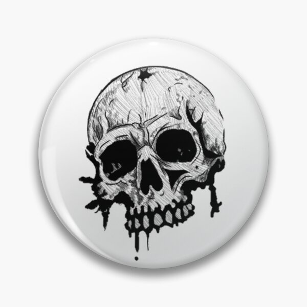 Item preview, Cracked Gothic Skull | Dark Skull Illustration | Black and White Tattoo Style designed and sold by Marianarcezar.