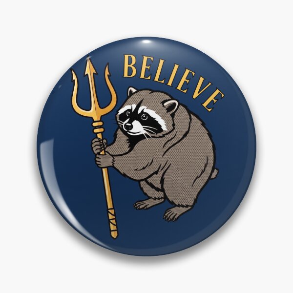Item preview, Believe Raccoon Jimothy Holding Trident Pop Art Retro Comic designed and sold by Terry Bain.