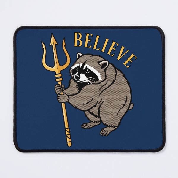Item preview, Believe Raccoon Jimothy Holding Trident Pop Art Retro Comic designed and sold by Terry Bain.