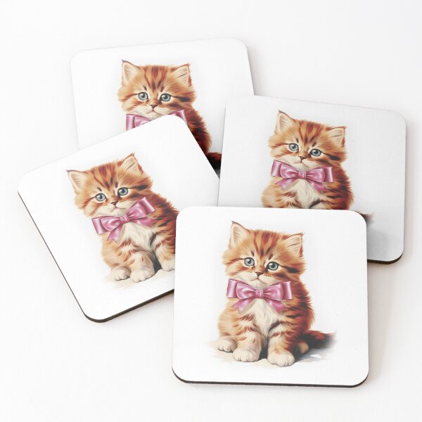 Item preview, Cute Orange Tabby Kitten with Pink Bow designed and sold by sunnivamla.