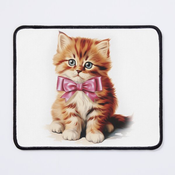 Item preview, Cute Orange Tabby Kitten with Pink Bow designed and sold by sunnivamla.