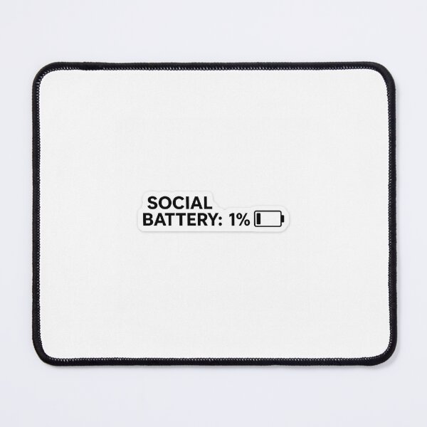 Item preview, Social Battery 1% Sticker | Funny Minimalist Laptop Sticker | Aesthetic Vinyl Decal designed and sold by palette fox.