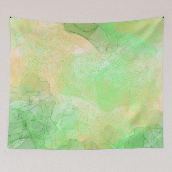 Item preview, Green and Peach Alcohol Ink Abstract designed and sold by SweetLilith.