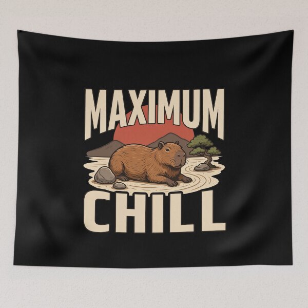 Item preview, Maximum Chill Capybara – Vintage Stoic Zen Design designed and sold by No Excuses Supply.