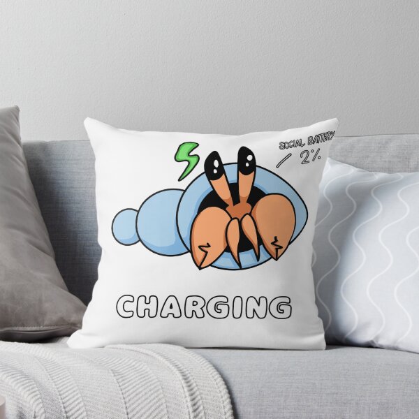 Item preview, Cute Introvert Hermit Crab Social Battery Charging designed and sold by xhenze.