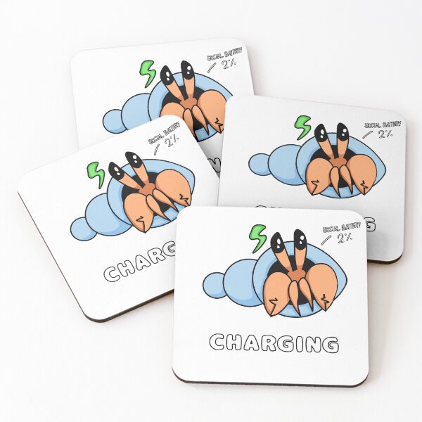 Item preview, Cute Introvert Hermit Crab Social Battery Charging designed and sold by xhenze.