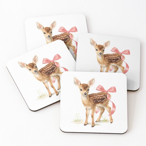 Item preview, Cute Baby Deer with Pink Bow designed and sold by sunnivamla.