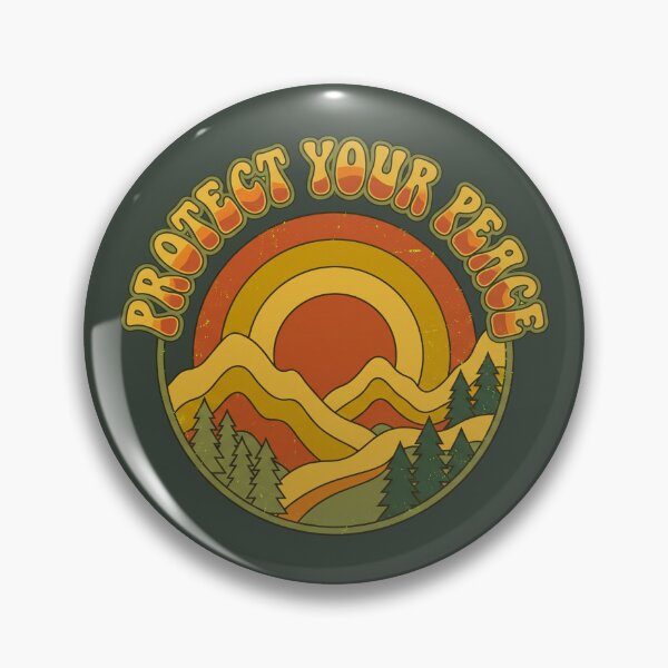 Item preview, Protect Your Peace Groovy Retro Mountain Nature Aesthetic designed and sold by AkDesign022.