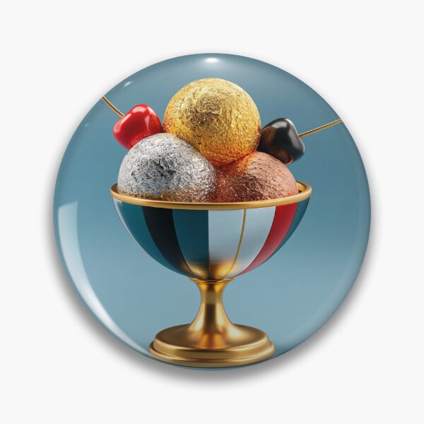 Item preview, Golden Ice Cream Sundae with Gold Silver and Bronze Scoops designed and sold by WordPlayStudio.