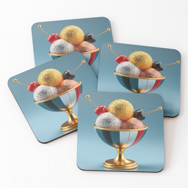 Item preview, Golden Ice Cream Sundae with Gold Silver and Bronze Scoops designed and sold by WordPlayStudio.