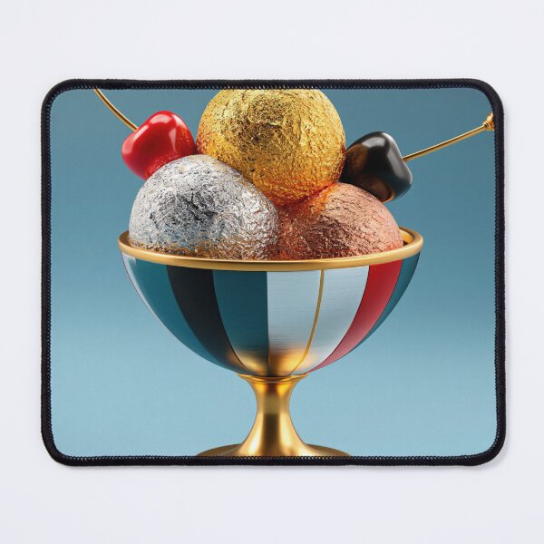 Item preview, Golden Ice Cream Sundae with Gold Silver and Bronze Scoops designed and sold by WordPlayStudio.
