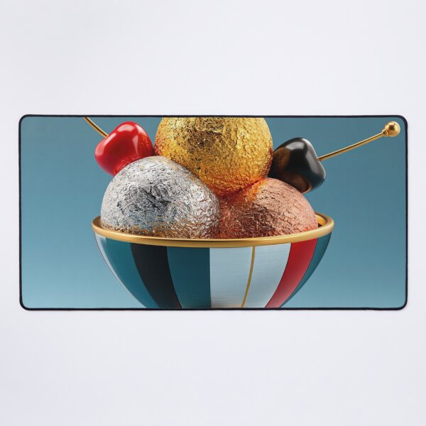 Item preview, Golden Ice Cream Sundae with Gold Silver and Bronze Scoops designed and sold by WordPlayStudio.