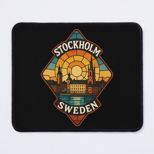 Item preview, Stockholm Sweden Capital Cityscape Stained Glass Travel designed and sold by TomFrontierArt.