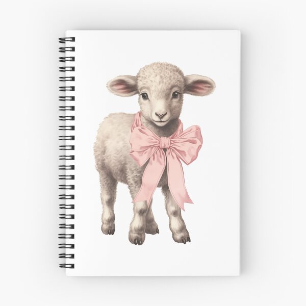 Item preview, Cute Baby Lamb with Pink Bow designed and sold by sunnivamla.