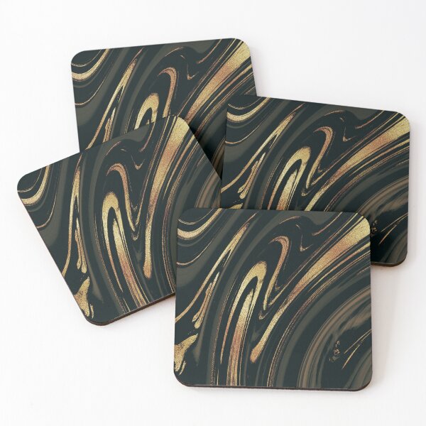 Item preview, Marbled Golden And Black Swirls Ombre Design designed and sold by DEC02.