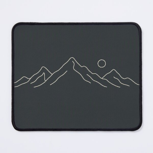 Item preview, Minimalist Mountain Range Line Art with Moon – Dark Desk Mat Design designed and sold by Bubble Collective.