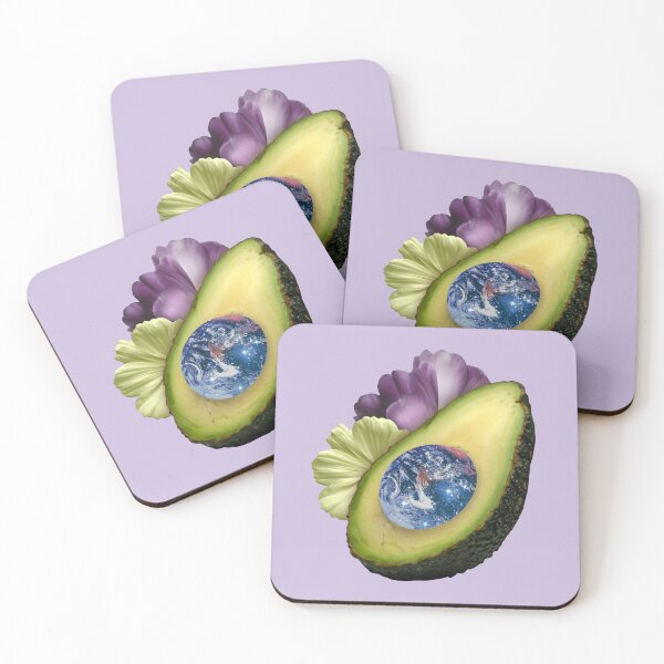 Item preview, Magical avocado with the Earth and flowers collage designed and sold by mgro-art.
