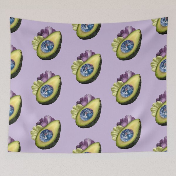 Item preview, Magical avocado with the Earth and flowers collage designed and sold by mgro-art.