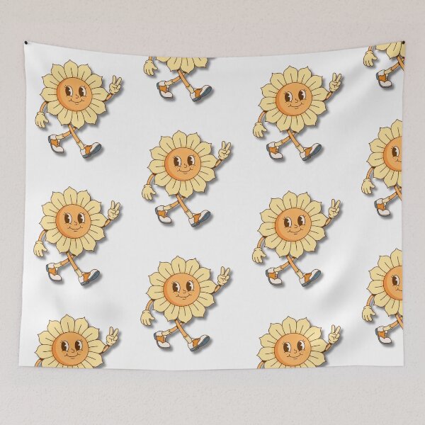 Item preview, Sunflower Retro 60s Daisy Mascot Vintage Cartoon designed and sold by infinitearte.