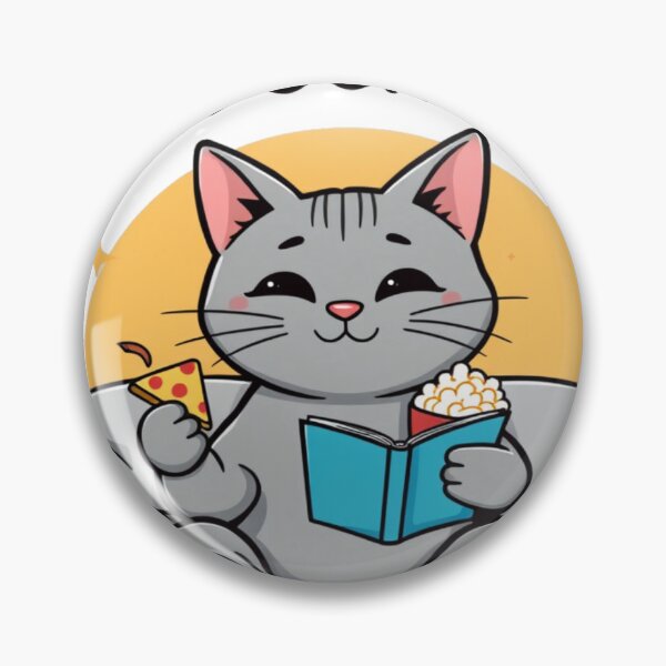 Artikelvorschau, Lustige Hauskatze isst Pizza, spielt und liest – niedliches Kawaii entworfen und verkauft von oleend.