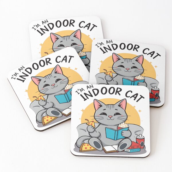 Item preview, Funny Indoor Cat Eating Pizza Gaming and Reading Cute Kawaii designed and sold by oleend.