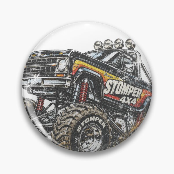 Item preview, Stomper 4X4 Monster Truck T-Shirt Custom Retro Stripes, Racing Graphic. designed and sold by BlueLineLAX.
