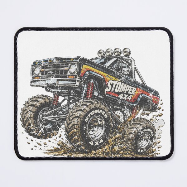Item preview, Stomper 4X4 Monster Truck T-Shirt Custom Retro Stripes, Racing Graphic. designed and sold by BlueLineLAX.