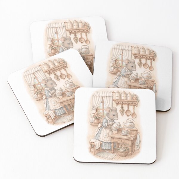 Item preview, Cottagecore Mouse Having Tea designed and sold by WHConwayDesigns.