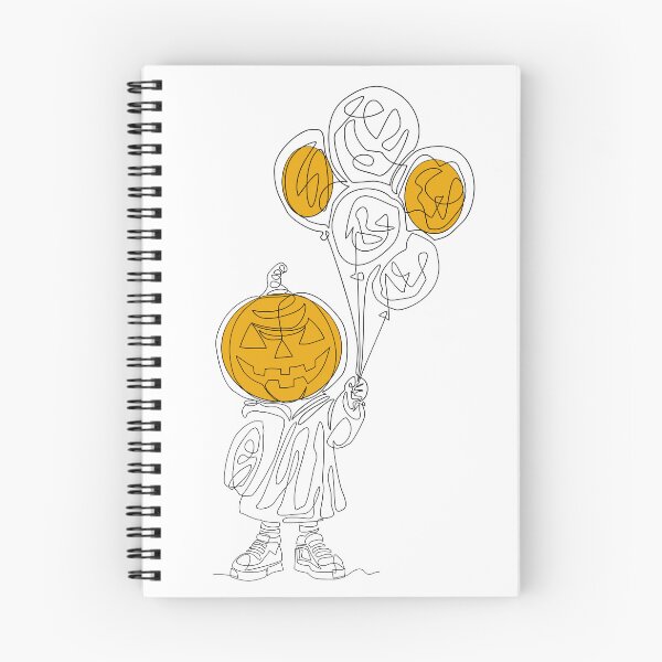 Item preview, One Line Pumpkin Head with Halloween Balloons designed and sold by Naro-Taro.