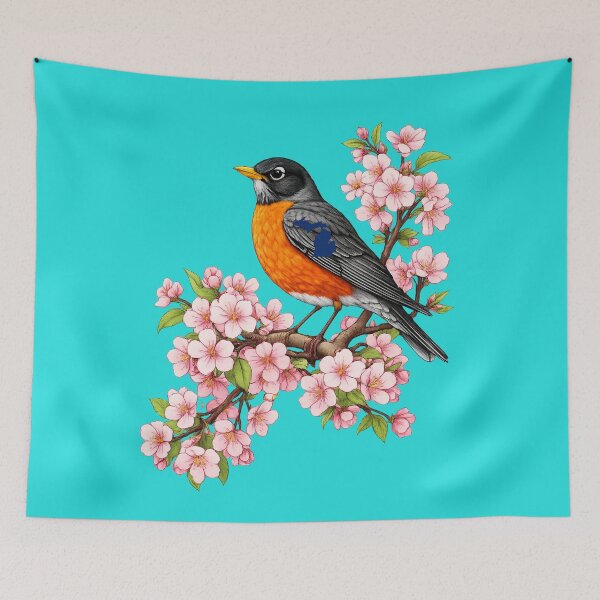 Item preview, Michigan Robin & Apple Blossom | State Symbols Art designed and sold by FreshWaterWares.