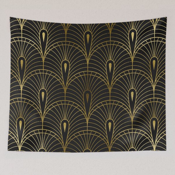 Item preview, Art Deco Golden Hues And Black Sophisticated Pattern designed and sold by DEC02.