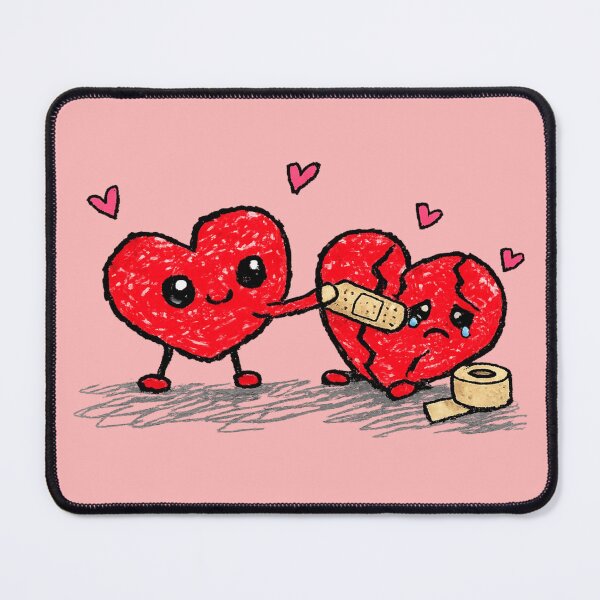 Item preview, Cute Healing Hearts Sticker | Kawaii Heart Bandage Design | Friendship & Love Cartoon Illustration designed and sold by designbyuzi.
