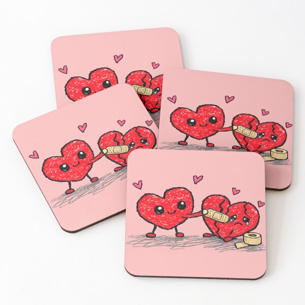 Item preview, Cute Healing Hearts Sticker | Kawaii Heart Bandage Design | Friendship & Love Cartoon Illustration designed and sold by designbyuzi.
