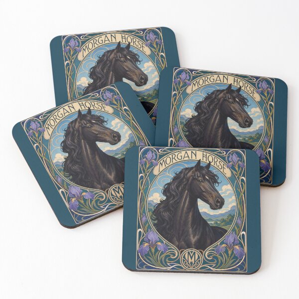 Item preview, Morgan Horse Art Nouveau Equestrian Design designed and sold by AntiqueImages.